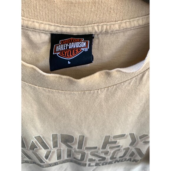 Vintage Y2K Harley Davidson Reno Nevada cream and black streetwear tee Size L - Picture 3 of 9